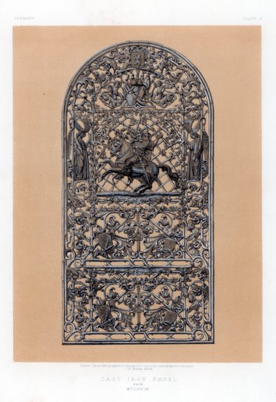 Panel de hierro fundido de Mulheim, Alemania, siglo XIX de John Burley Waring