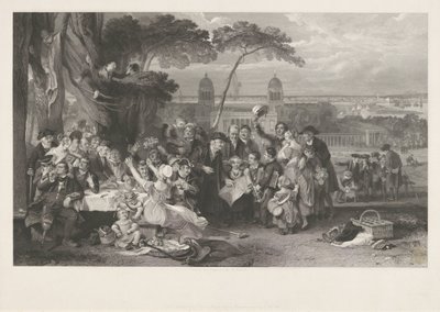 Party Party en un parque celebra la victoria en Trafalgar de John Burnet