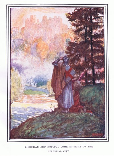 Cristiano y esperanzado ven la ciudad celestial de John Byam Liston Shaw