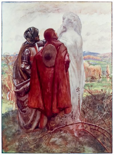 La esposa de Lot de El progreso del peregrino de este mundo al venidero por John Bunyan (1628-1688) Ilustración de Byam Shaw (1872-1919), Cristiano y Esperanza encuentran una estatua de sal al lado de John Byam Liston Shaw
