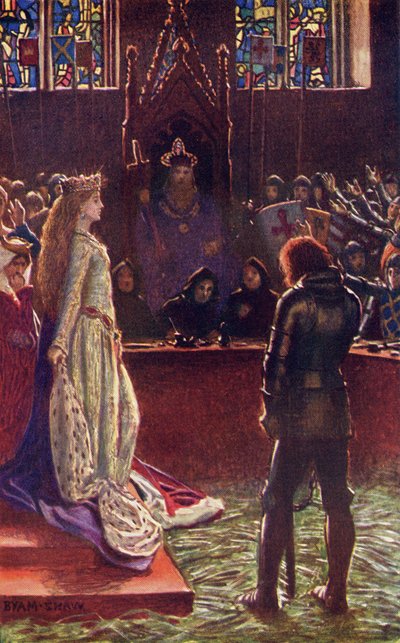 La Dama de Sir Lanval Apela a los Jueces, ilustración de 