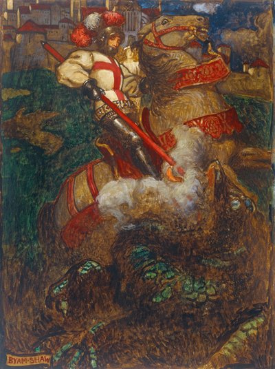San Jorge matando al dragón, 1908 de John Byam Liston Shaw