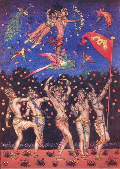 El jardín de Kama, ilustración de El jardín de Kama (y otras letras de la India), 1920 de John Byam Liston Shaw