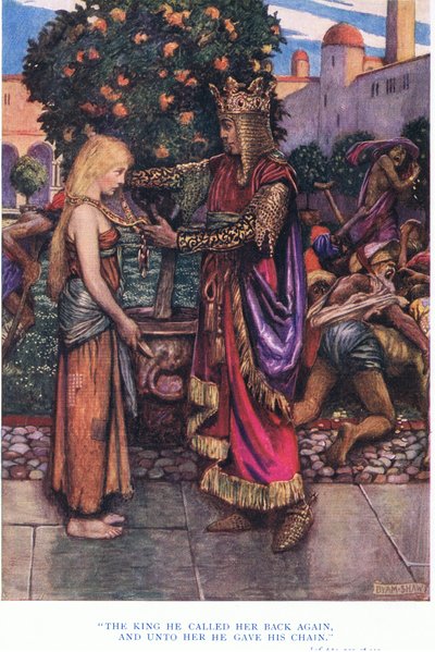 El rey la llamó de nuevo, y a ella le dio su cadena, 1928 de John Byam Liston Shaw