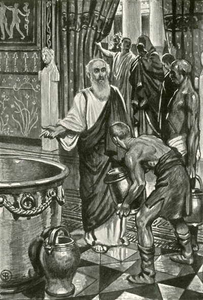 Llenaron el gran recipiente de plata con agua pura de John Byam Liston Shaw