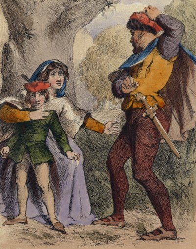 Margarita de Anjou y su hijo de John Callcott Horsley