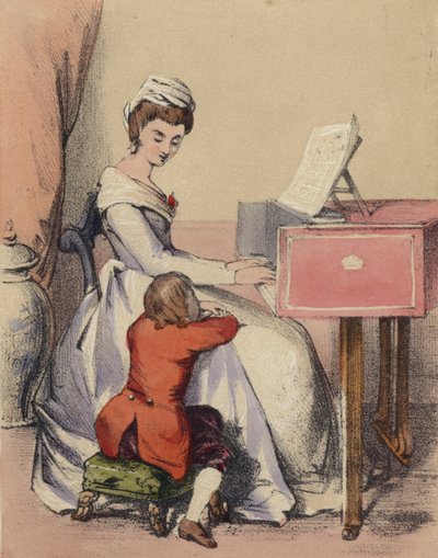 María Antonieta cantando al Delfín, hijo del Rey Luis XVI de John Callcott Horsley