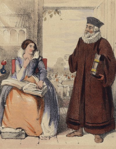 Rogert Ascham, tutor de la Reina Isabel I de John Callcott Horsley