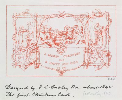 La primera tarjeta de Navidad, por J.C.Horsley, 1843 de John Callcott Horsley
