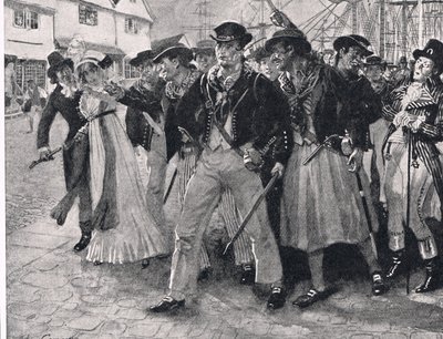 Amotinados navales en tierra, ilustración de 