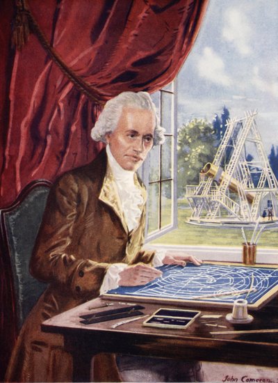 William Herschel trabajando en el Observatorio de Slough de John Cameron