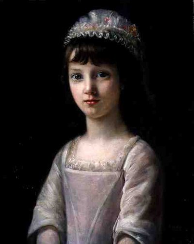 Retrato de una niña con gorra de John Camillus Hone