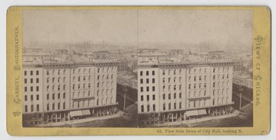 Vista estereográfica desde la cúpula del Ayuntamiento mirando hacia el norte, antes del incendio de Chicago de 1871 de John Carbutt