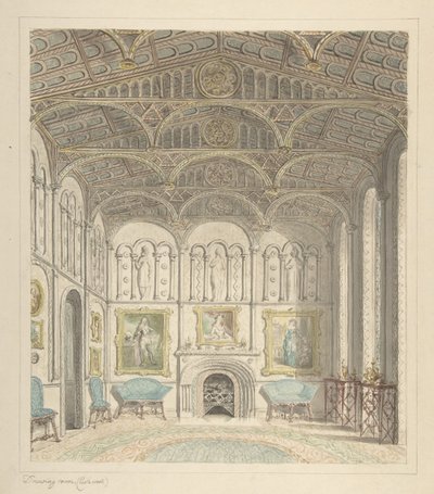 Sala de dibujo del Castillo de Lea, mirando al oeste de John Carter.
