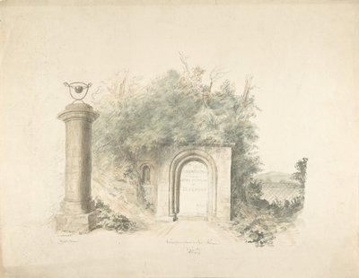 Página de título de un grupo de planos, elevaciones e interiores escénicos de Lea Castle, Worcestershire..., 18 de John Carter.