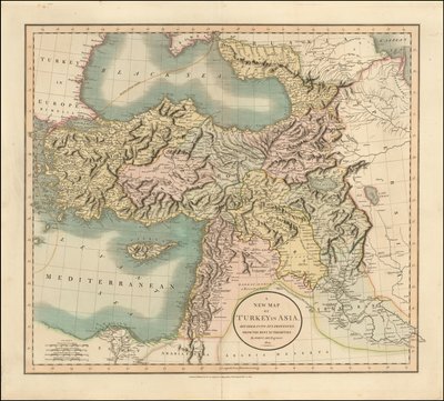 Mapa de Turquía en Asia de 1801 por John Cary de John Cary