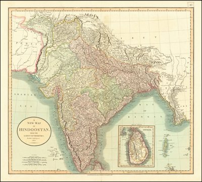 Mapa de la India de 1806 por John Cary de John Cary