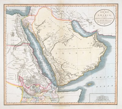 Un Nuevo Mapa de Arabia, incluyendo Egipto, Abisinia, el Mar Rojo amp; c. amp; c. de las últimas Autoridades. de John Cary