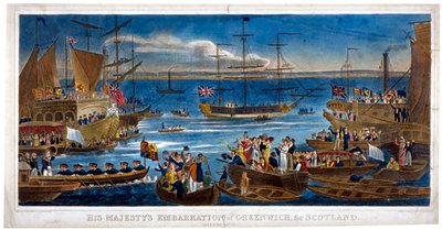 El embarque de Su Majestad en Greenwich, hacia Escocia de John Chapman