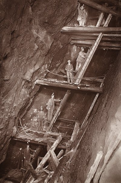 The Man Engine at Dolcoath Mine, ilustración de 