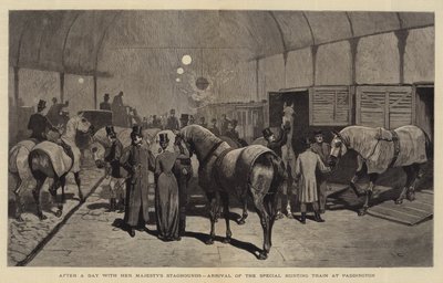 Después de un Día con los Perros de Caza de Su Majestad, Llegada del Tren Especial de Caza a Paddington de John Charles Dollman