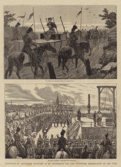 Ejecución de Alexander Solovieff en San Petersburgo por el intento de asesinato del Zar de John Charles Dollman