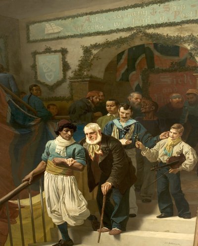 Amigos en la adversidad, Día de Navidad en el Hospital Dreadnought, Greenwich de John Charles Dollman