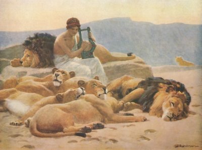 Orfeo y su laúd, finales del siglo XIX-principios del siglo XX, 1914 de John Charles Dollman