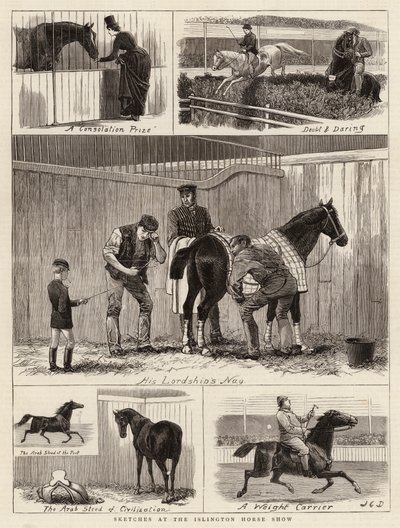 Bocetos en la exposición de caballos de Islington de John Charles Dollman