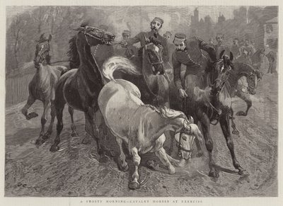 Una mañana helada, caballos de caballería en ejercicio de John Charlton