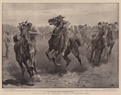 Un tira y afloja a caballo, deportes en el campamento de Maitland de John Charlton