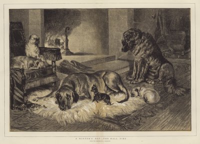 Un día de invierno, el fuego del salón de John Charlton