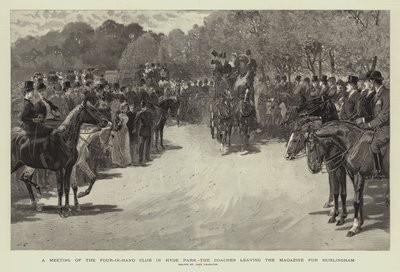 Una reunión del Club Four-in-Hand en Hyde Park, los coches saliendo de la Revista hacia Hurlingham de John Charlton
