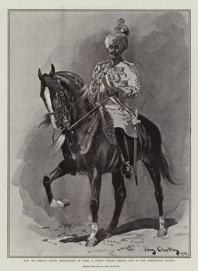 H H Sir Pertab Singh, Maharajá de Idar, un Gran Príncipe Indio, uno de los Invitados a la Coronación de John Charlton