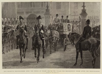 El Salón de Dibujo de Su Majestad, S.A.R. el Príncipe de Gales saliendo del Palacio hacia Marlborough House después del Salón de Dibujo de John Charlton