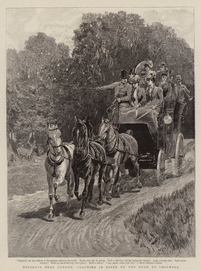 Vacaciones cerca de Londres, Paseo en Carruaje en Essex en el Camino a Chigwell de John Charlton