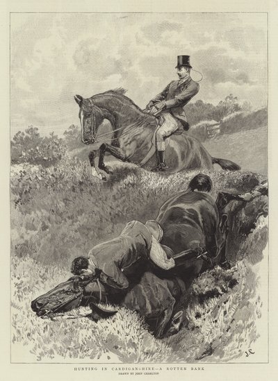 Caza en Cardiganshire, un banco podrido de John Charlton