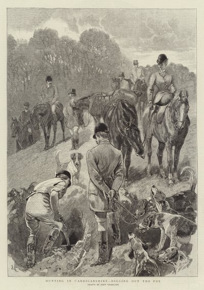 Caza en Cardiganshire, desenterrando al Zorro de John Charlton