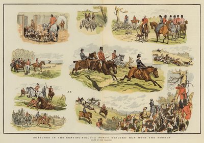 Bocetos en el campo de caza, una carrera de cuarenta minutos con los sabuesos de John Charlton