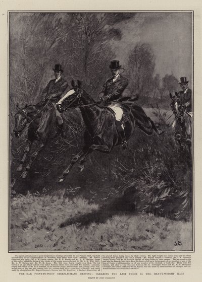 Reunión de carreras de obstáculos de Bar Point-to-Point, saltando la última valla en la carrera de peso pesado de John Charlton