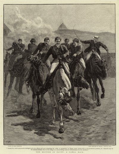 Los británicos en Egipto, una carrera de camellos de John Charlton
