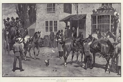 La temporada de carruajes, cambiando caballos en una posada de John Charlton