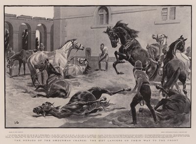 Los Héroes de la Carga de Omdurman, los Lanceros del 21 en su Camino al Frente de John Charlton