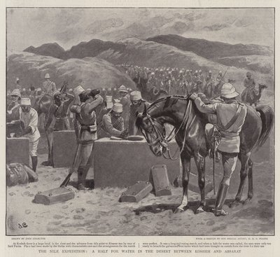La Expedición del Nilo, una Parada para Agua en el Desierto entre Kosheh y Absarat de John Charlton
