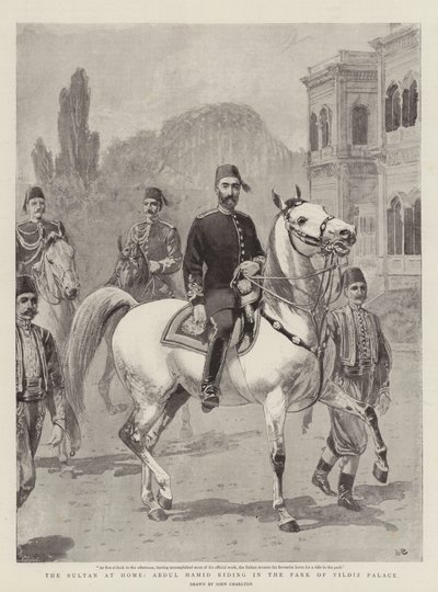 El sultán en casa, Abdul Hamid montando en el parque del Palacio de Yildiz de John Charlton