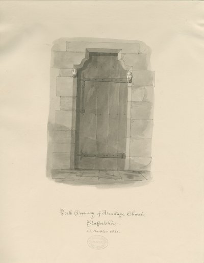 Iglesia de Armitage - Puerta Norte de John Chessell Buckler