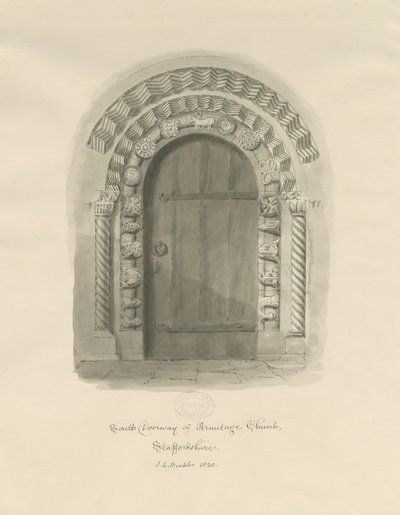 Iglesia de Armitage - Puerta Sur de John Chessell Buckler