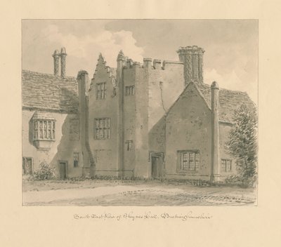 Buckinghamshire - Salón de Chenies: dibujo en sepia, 1824 de John Chessell Buckler