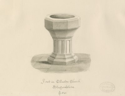 Pila en la Iglesia de Ellastone de John Chessell Buckler