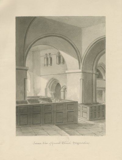 Forton - Aqualate Hall: grabado, s.f. [1653-1686] de John Chessell Buckler